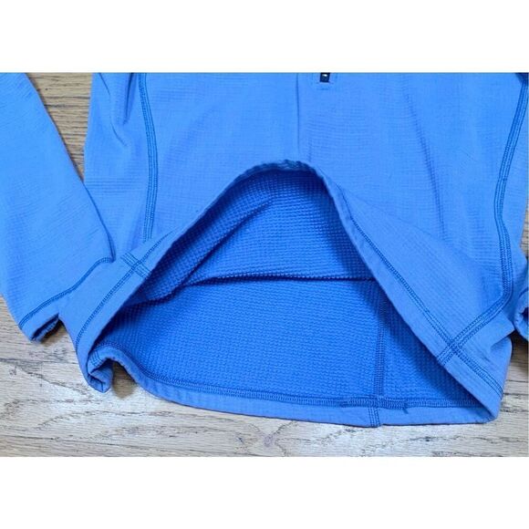 Patagonia FLEECE LINED Base Layer SWEAT SHIRT TOP 1/4 Zip SZ SMALL purple blue - Picture 4 of 7